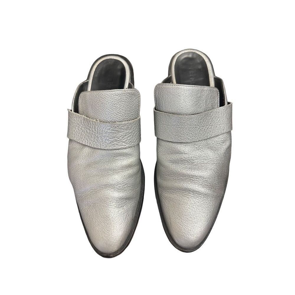 Freda Salvador Silver Mules Size 71/2